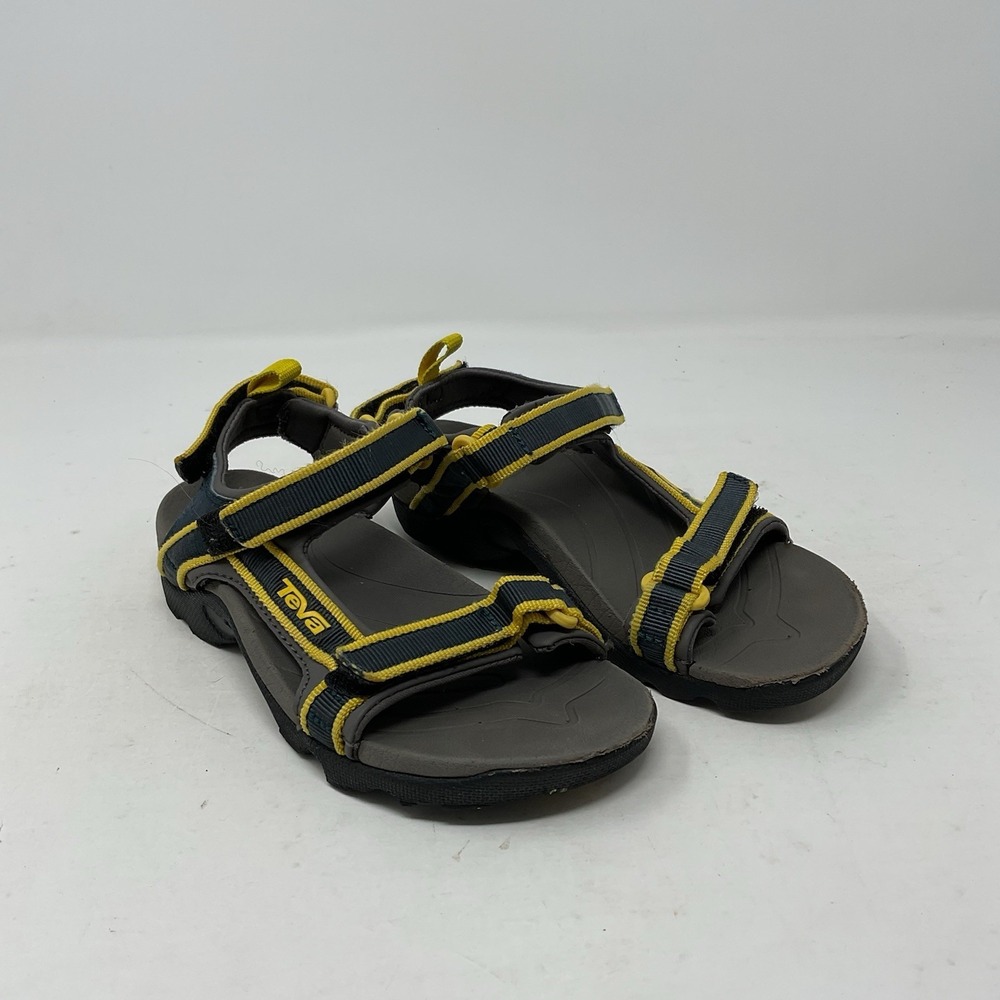 Teva Original Universal Sandals Youth Child 1 Gray Yellow Straps Outdoor Hiking